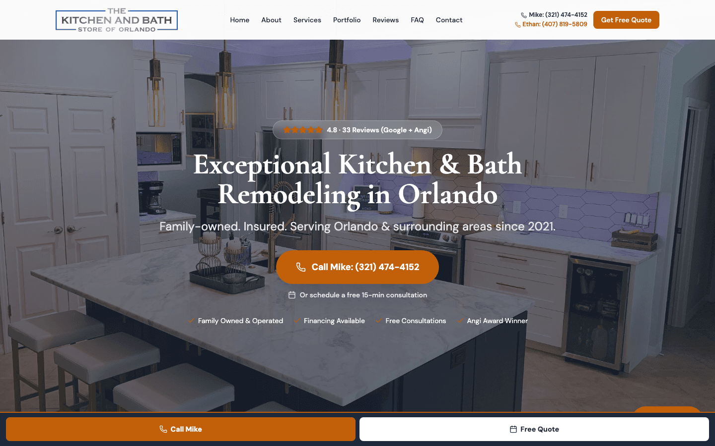 The Kitchen & Bath Store of Orlando — a site built by Voxaris