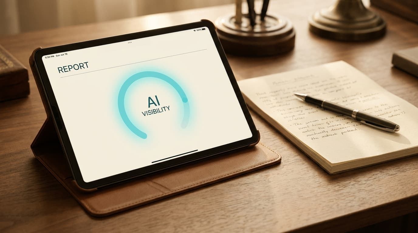 A Voxaris AI Visibility Audit report on screen